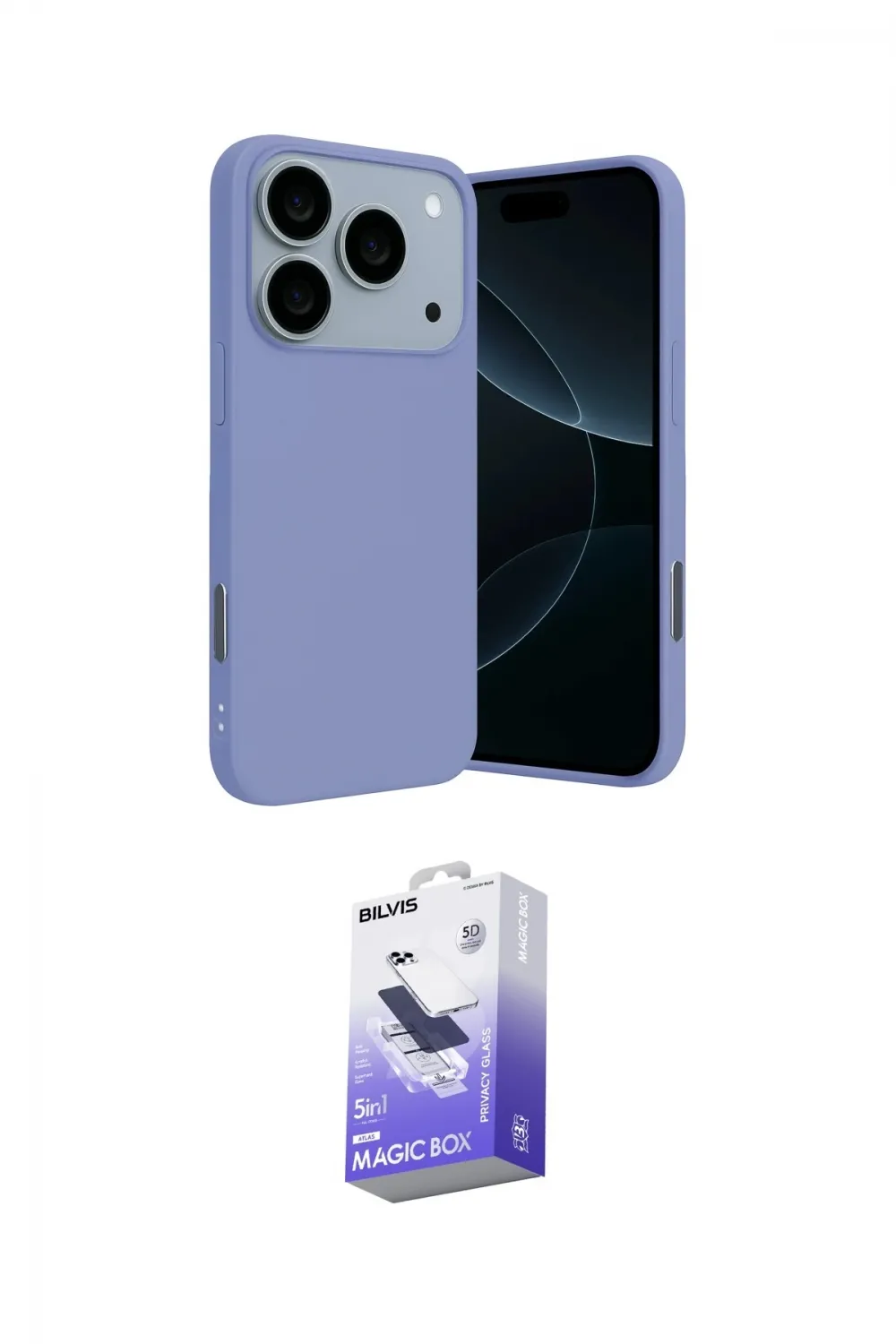 ieg™ iPhone 17 Pro Kılıf Ahenk Serisi - Siyah Bilvis 5in1 5D Magic Hayalet Cam Ekran Koruyucu