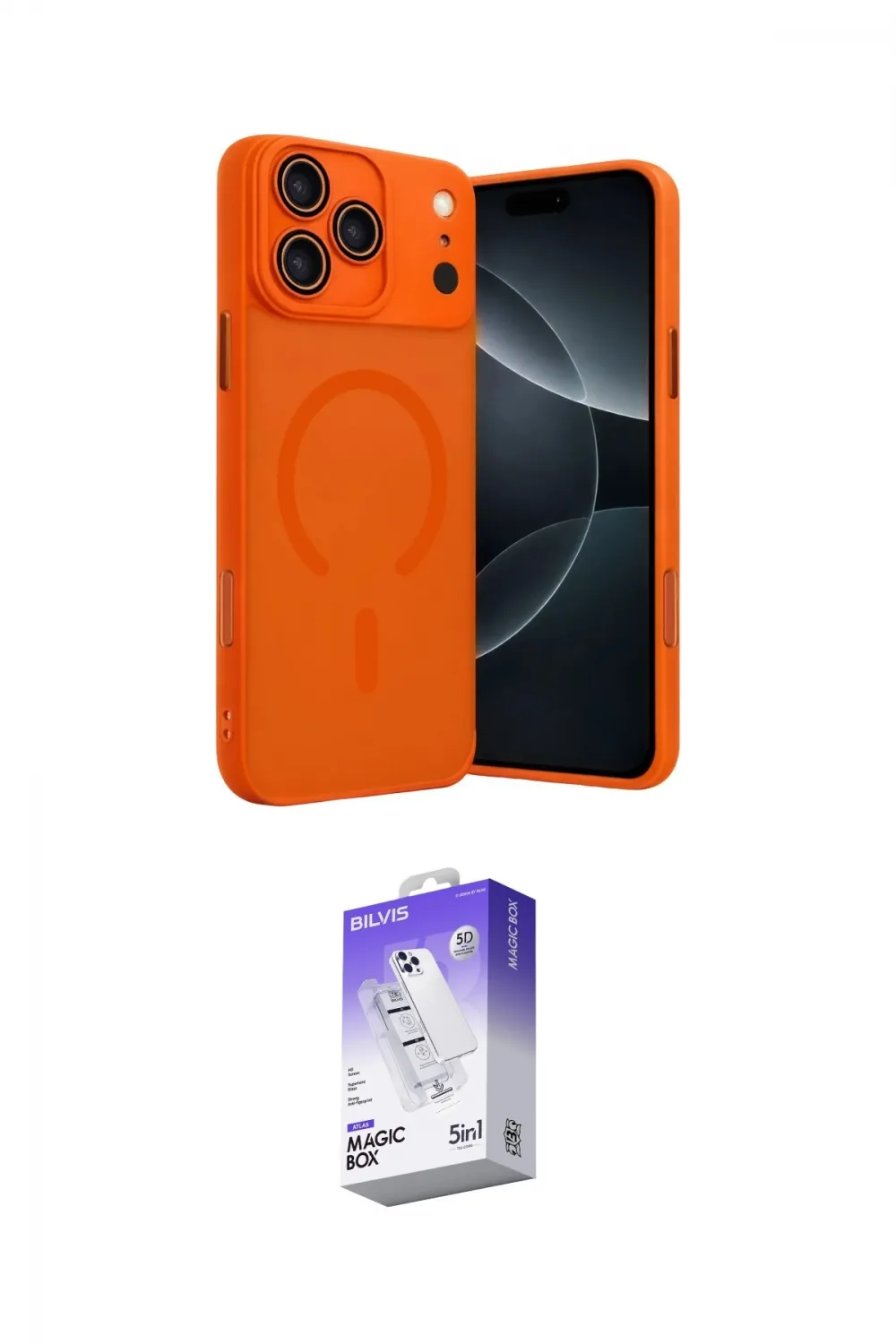 ieg™ iPhone 17 Pro Kılıf Çekirdek Klasik Özel Seri - Siyah Bilvis 5in1 3D Magic Cam Ekran Koruyucu