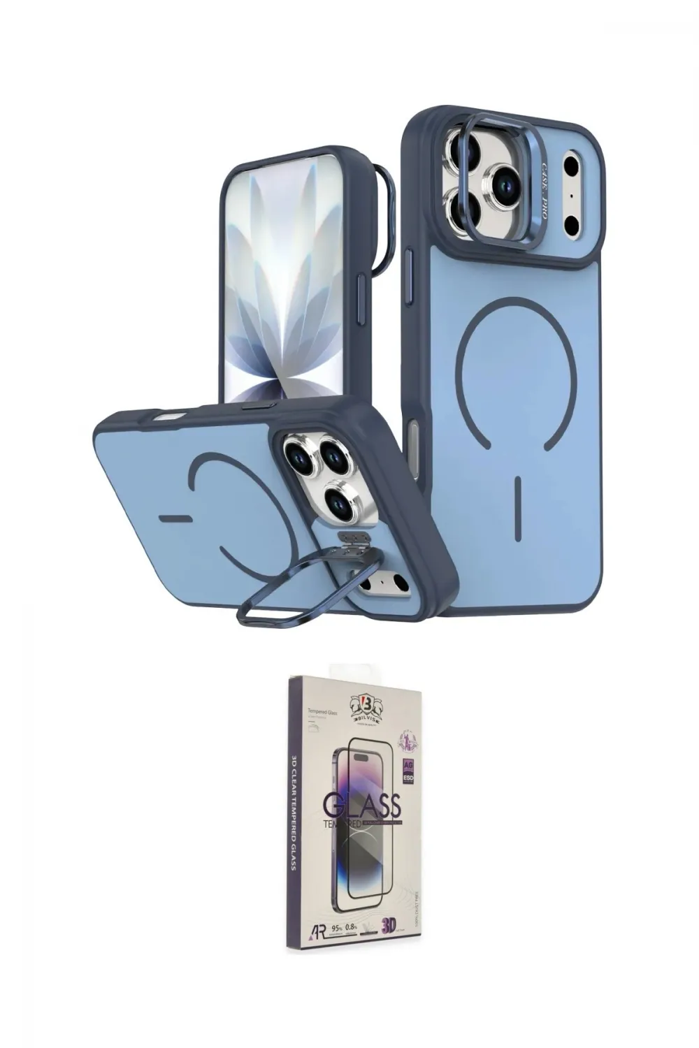 ieg™ iPhone 17 Pro Kılıf Çekirdek Klasik - Siyah Bilvis 3D Cam Ekran Koruyucu