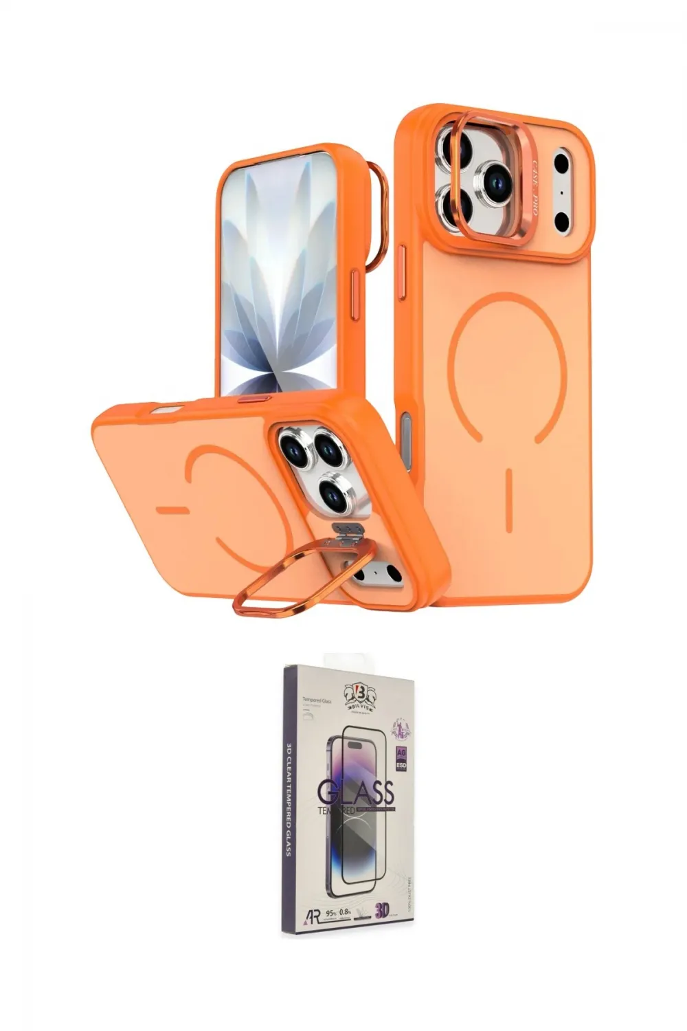 ieg™ iPhone 17 Pro Kılıf Çekirdek Klasik - Siyah Bilvis 3D Cam Ekran Koruyucu