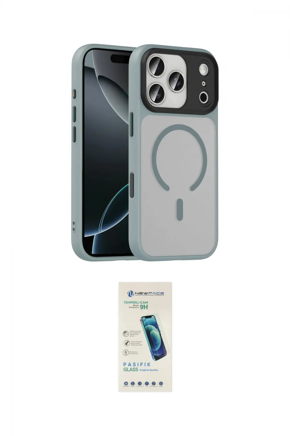 ieg™ iPhone 17 Pro Kılıf Doruk Form Serisi - Şeffaf Pasifik Cam Ekran Koruyucu