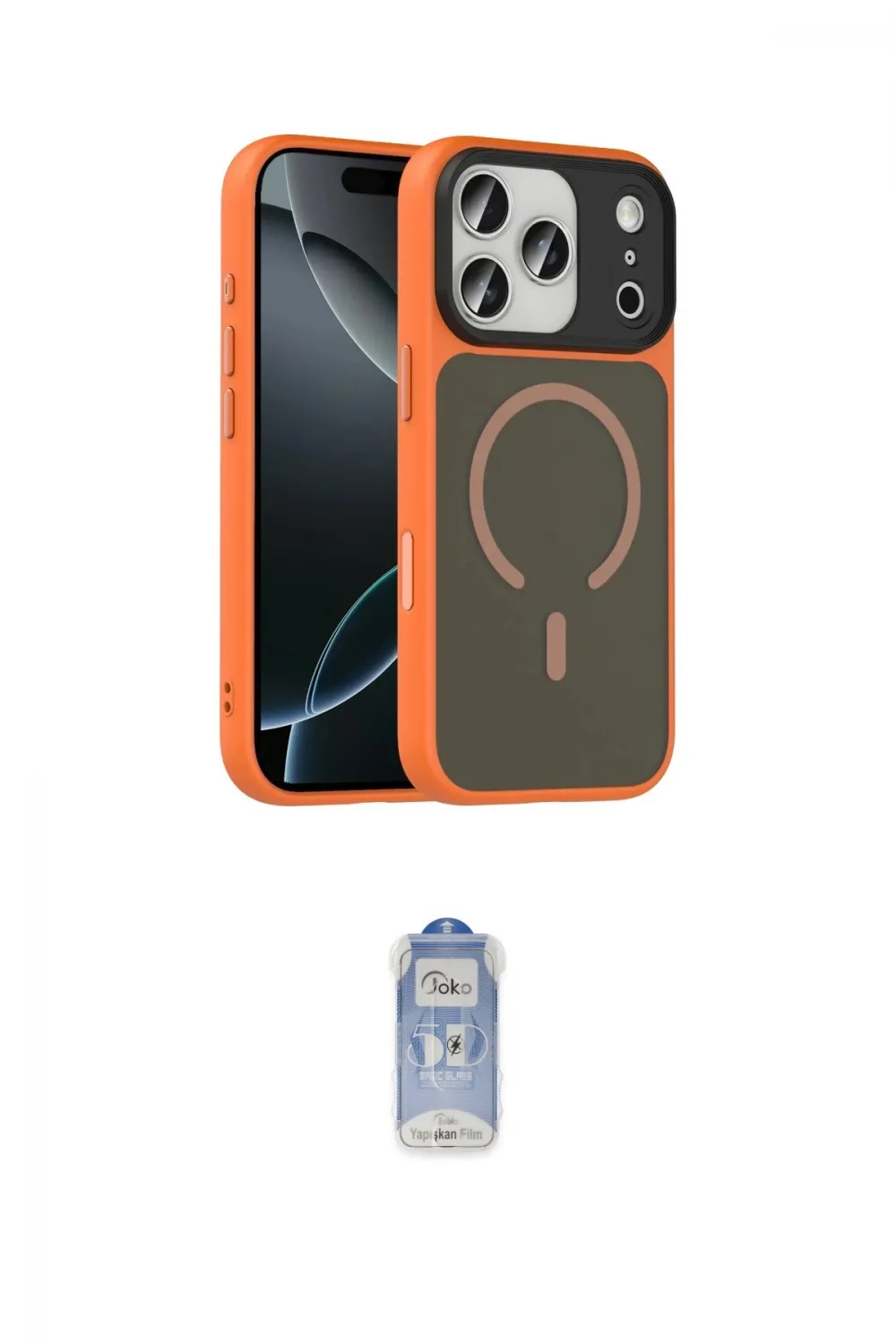 ieg™ iPhone 17 Pro Kılıf Doruk Form Serisi - Siyah Joko Magic 5D Cam