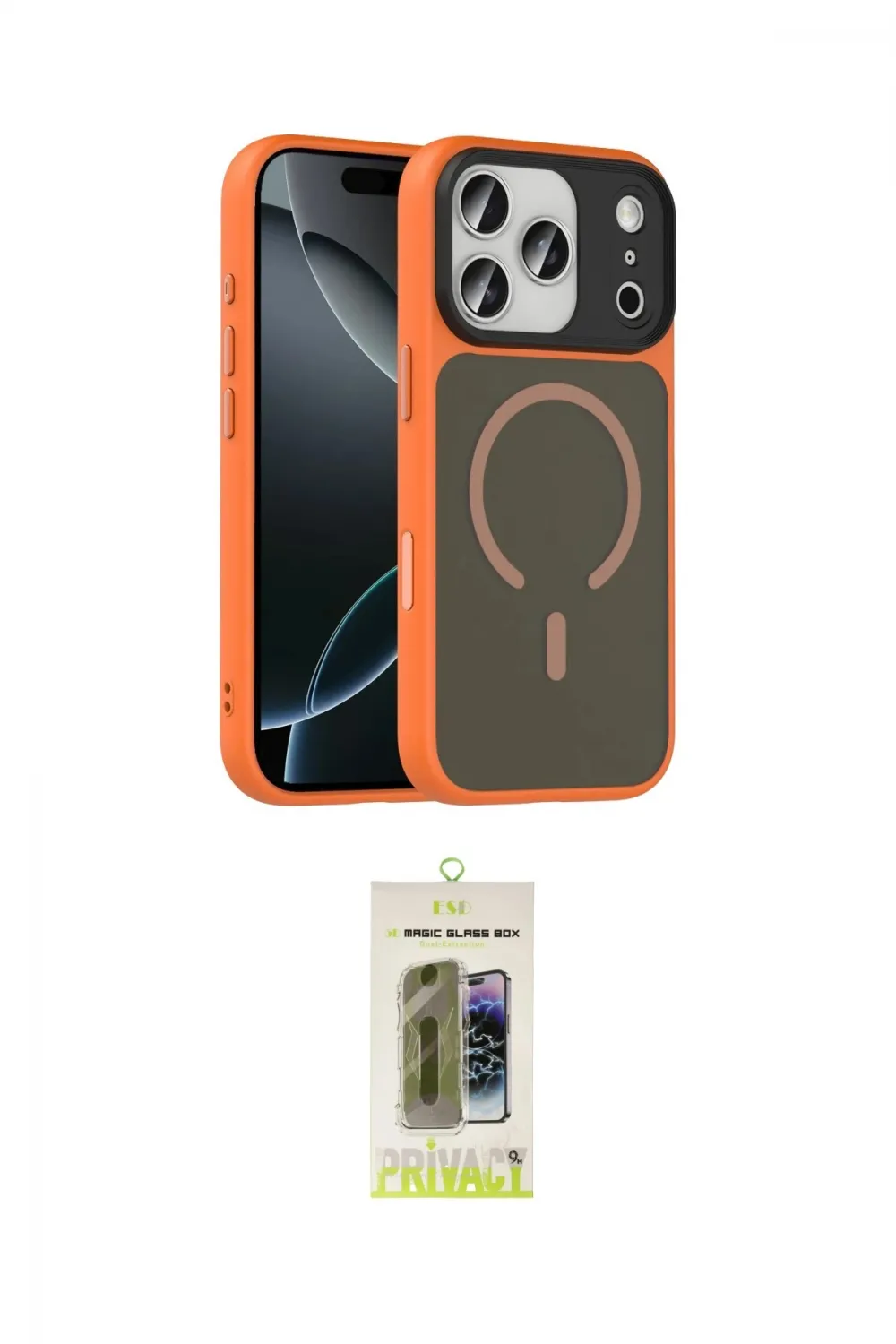 ieg™ iPhone 17 Pro Kılıf Doruk Form Serisi - Siyah Joko Magic 5D Hayalet Cam