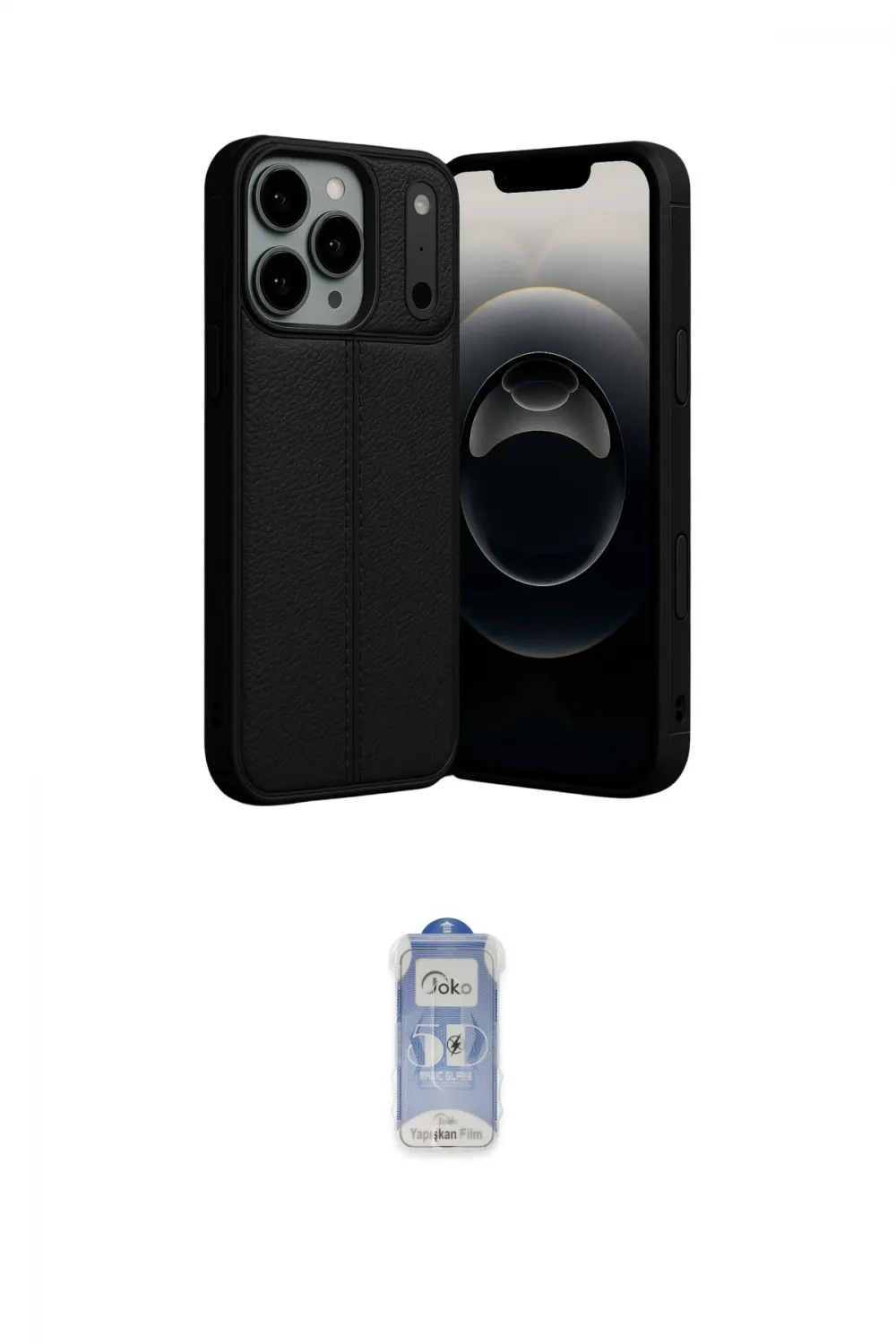ieg™ iPhone 17 Pro Kılıf Doruk Klasik Özel Seri - Siyah Joko Magic 5D Cam