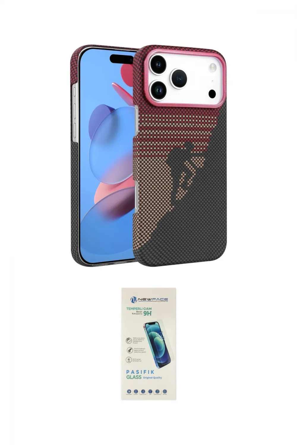 ieg™ iPhone 17 Pro Kılıf Doruk Serisi - Şeffaf Pasifik Cam Ekran Koruyucu