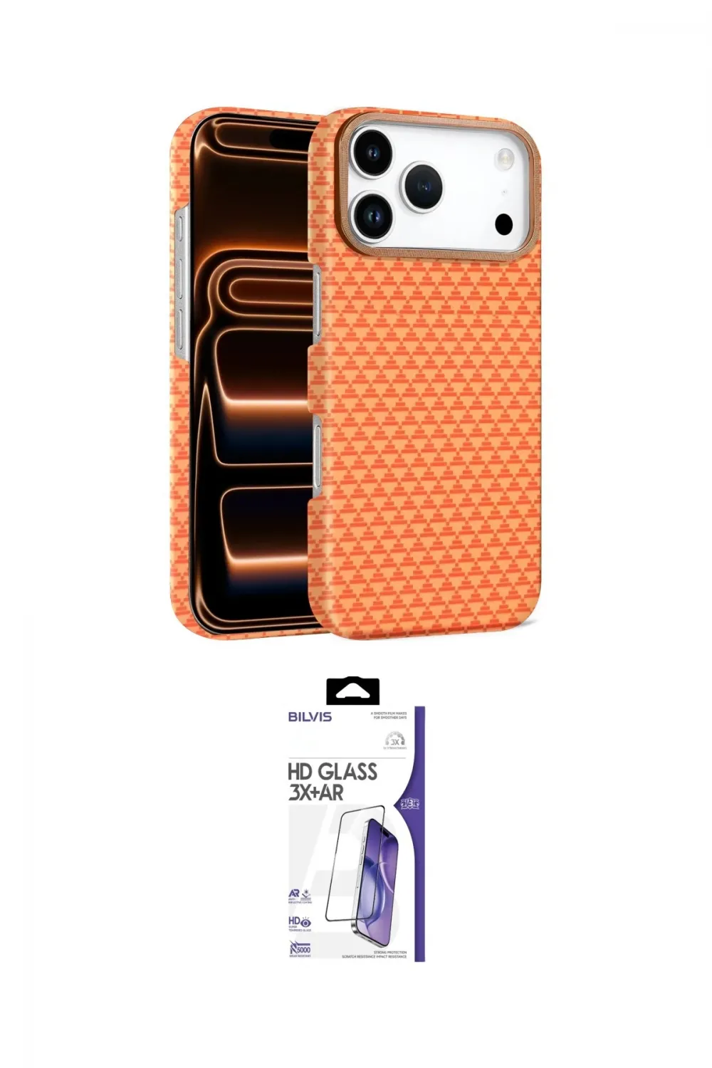 ieg™ iPhone 17 Pro Kılıf Doruk Serisi - Siyah Bilvis 3X AR HD Cam Ekran Koruyucu