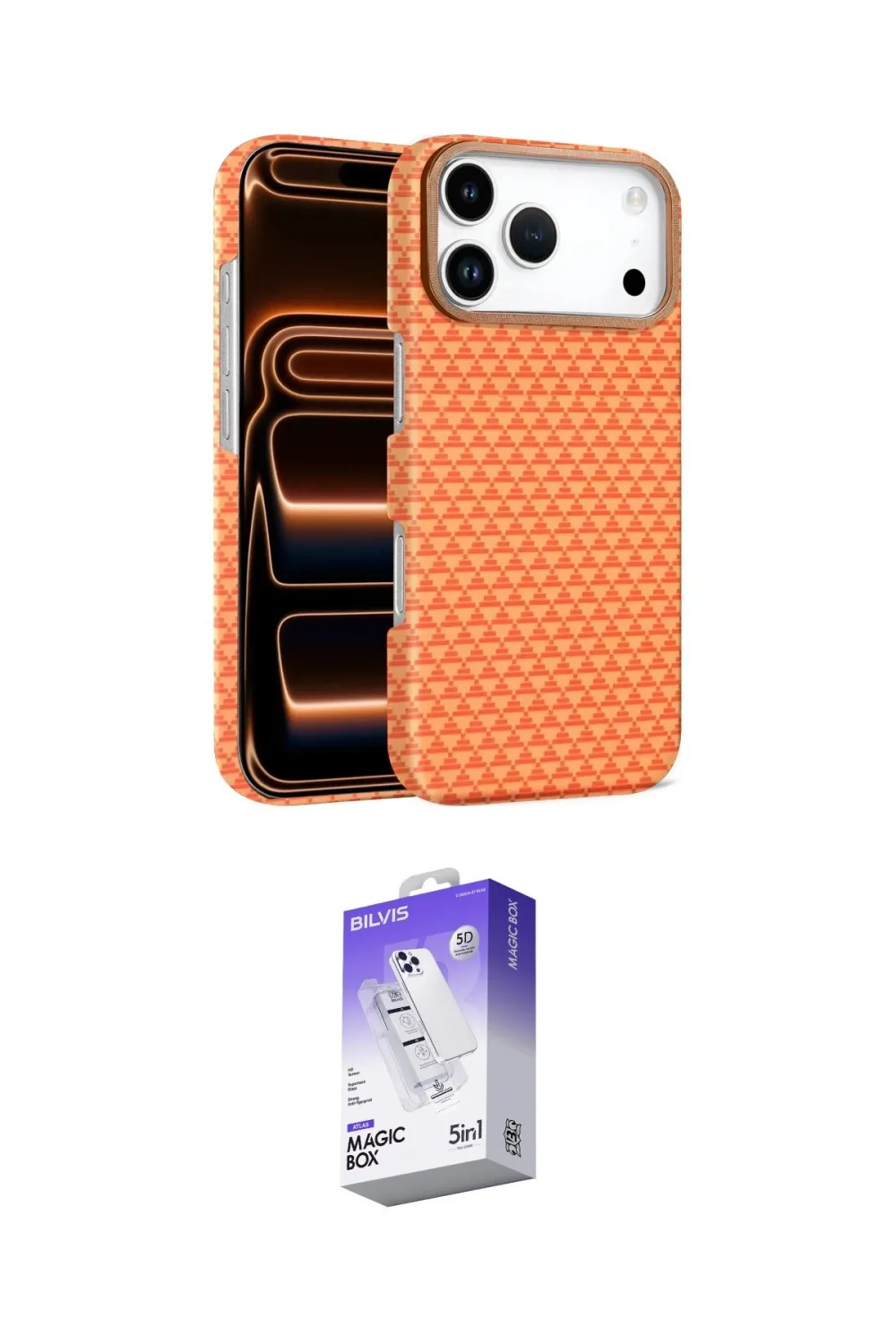 ieg™ iPhone 17 Pro Kılıf Doruk Serisi - Siyah Bilvis 5in1 3D Magic Cam Ekran Koruyucu