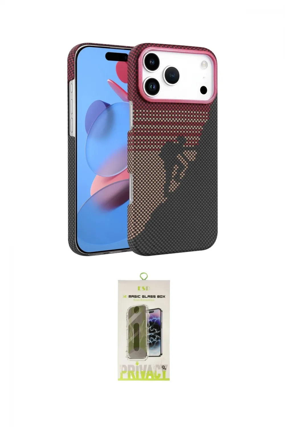ieg™ iPhone 17 Pro Kılıf Doruk Serisi - Siyah Joko Magic 5D Hayalet Cam