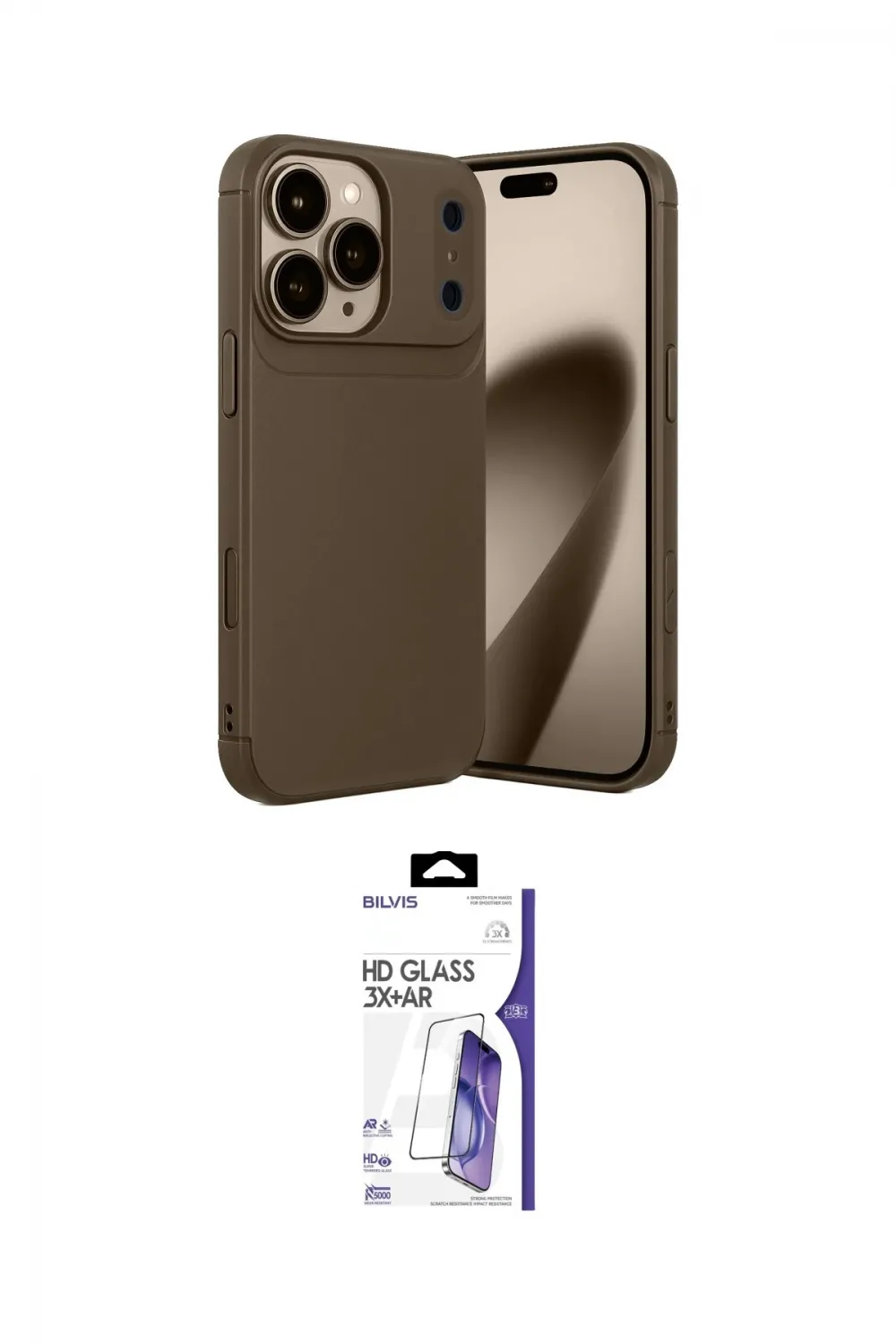 ieg™ iPhone 17 Pro Kılıf Eksen Form Prime - Siyah Bilvis 3X AR HD Cam Ekran Koruyucu