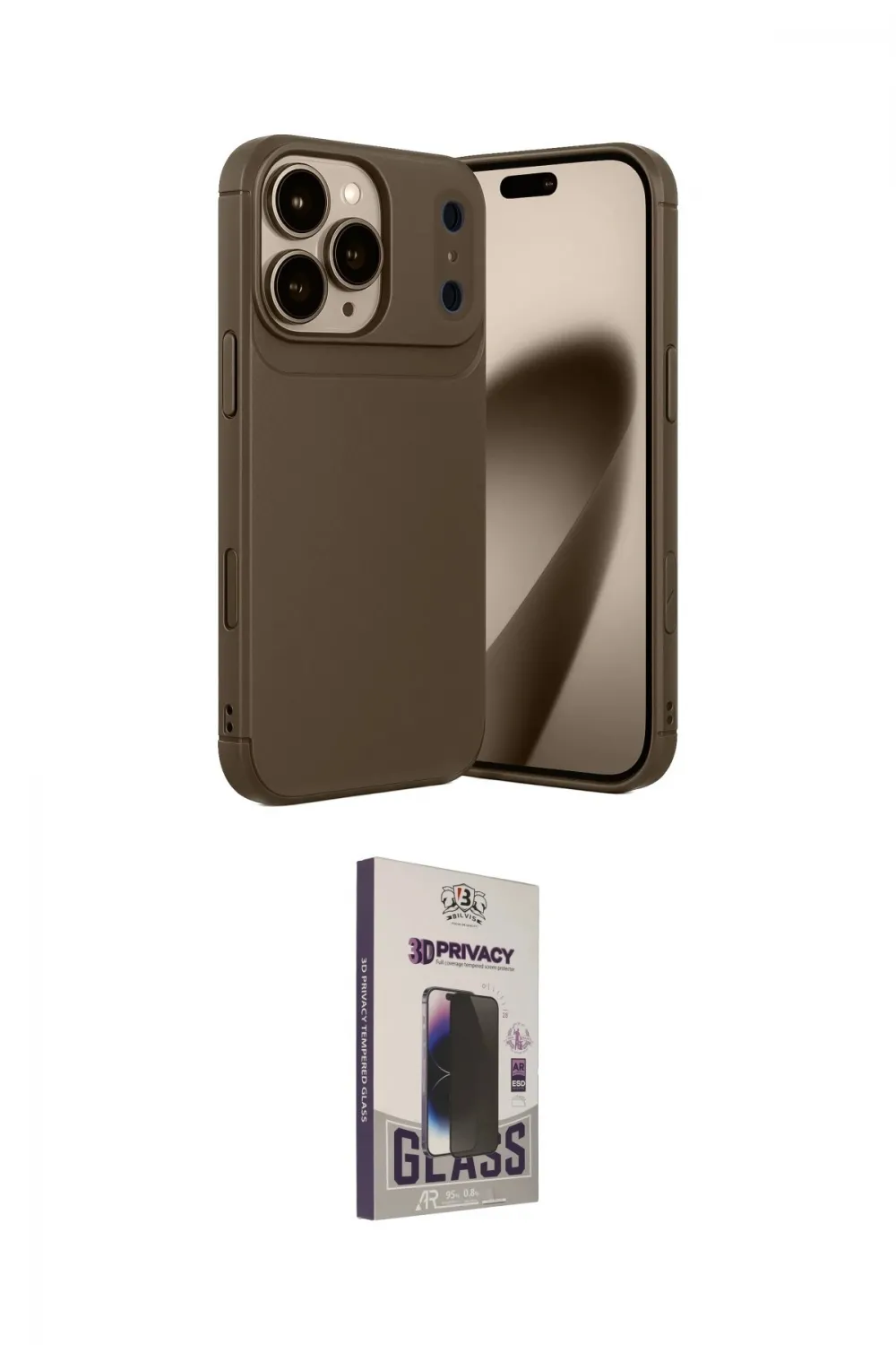 ieg™ iPhone 17 Pro Kılıf Eksen Form Prime - Siyah Bilvis Hayalet Cam Ekran Koruyucu