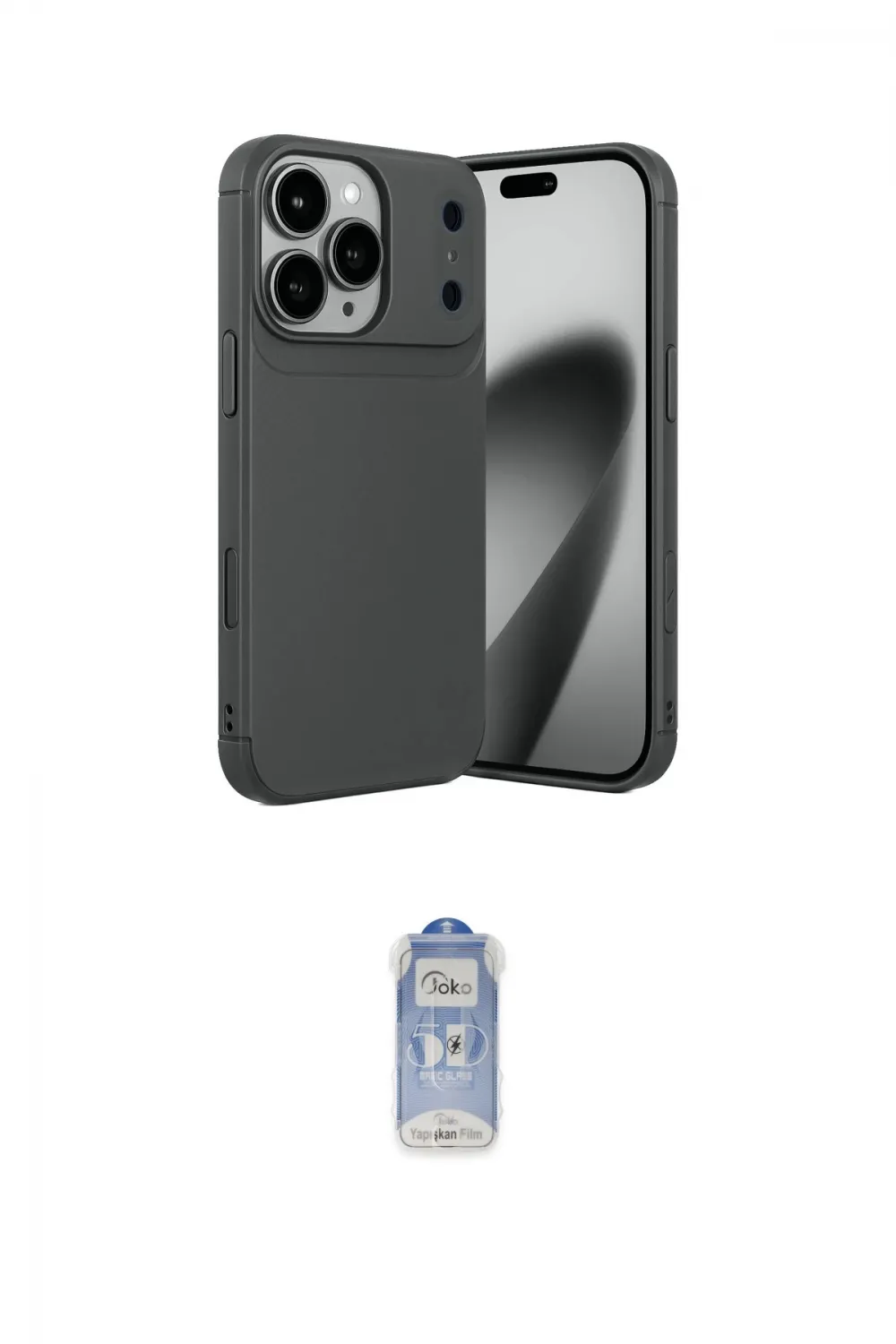 ieg™ iPhone 17 Pro Kılıf Eksen Form Prime - Siyah Joko Magic 5D Cam