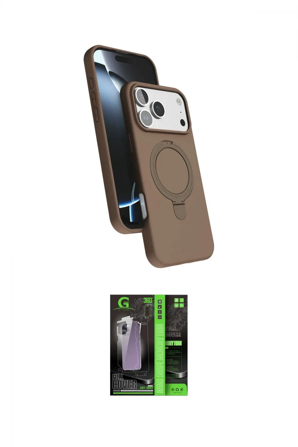 ieg™ iPhone 17 Pro Kılıf İz Işık Koleksiyonu - Siyah 360 Mat Full Body Arka Koruyucu