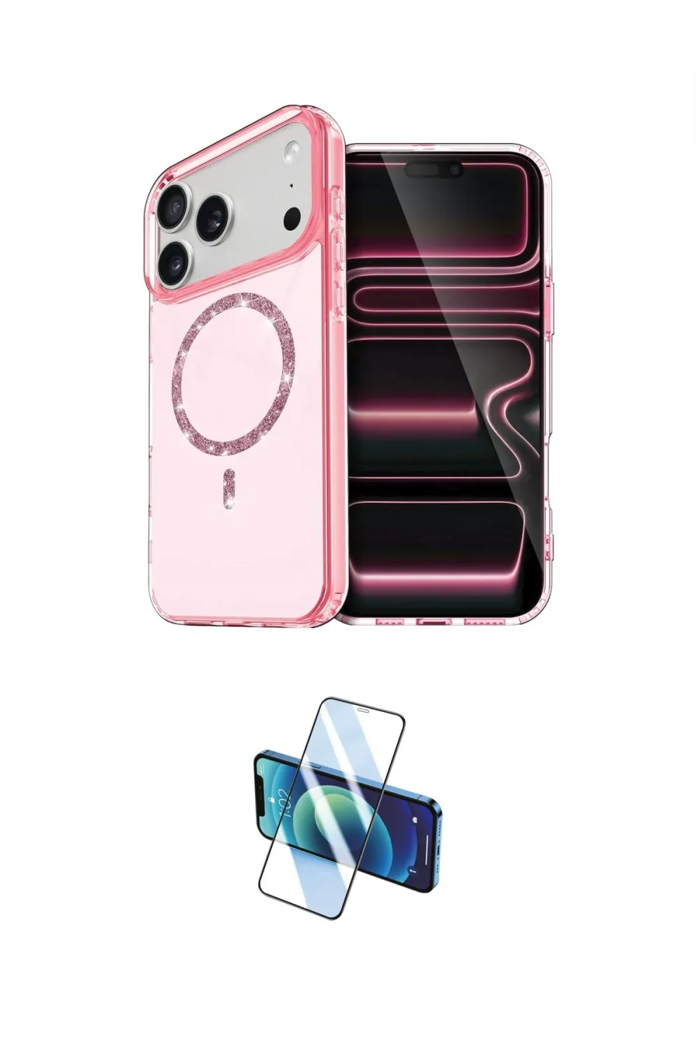 ieg™ iPhone 17 Pro Kılıf Kıvılcım Form Prime - Siyah 3D Antistatik Seramik Nano Ekran Koruyucu