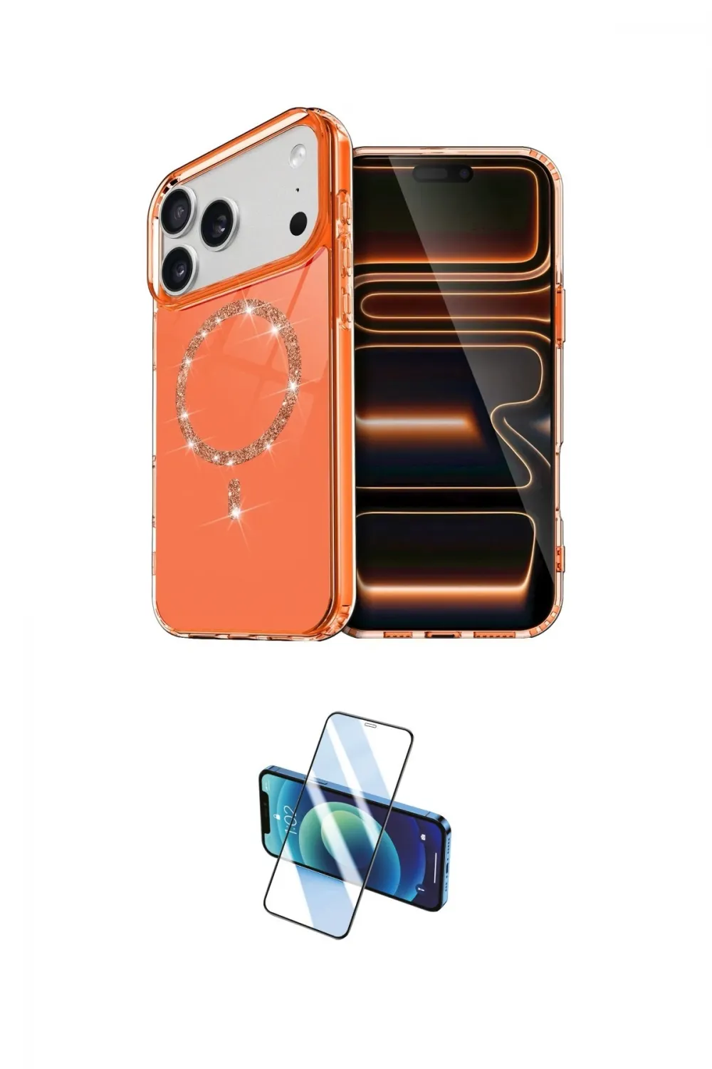 ieg™ iPhone 17 Pro Kılıf Kıvılcım Form Prime - Siyah 3D Antistatik Seramik Nano Ekran Koruyucu