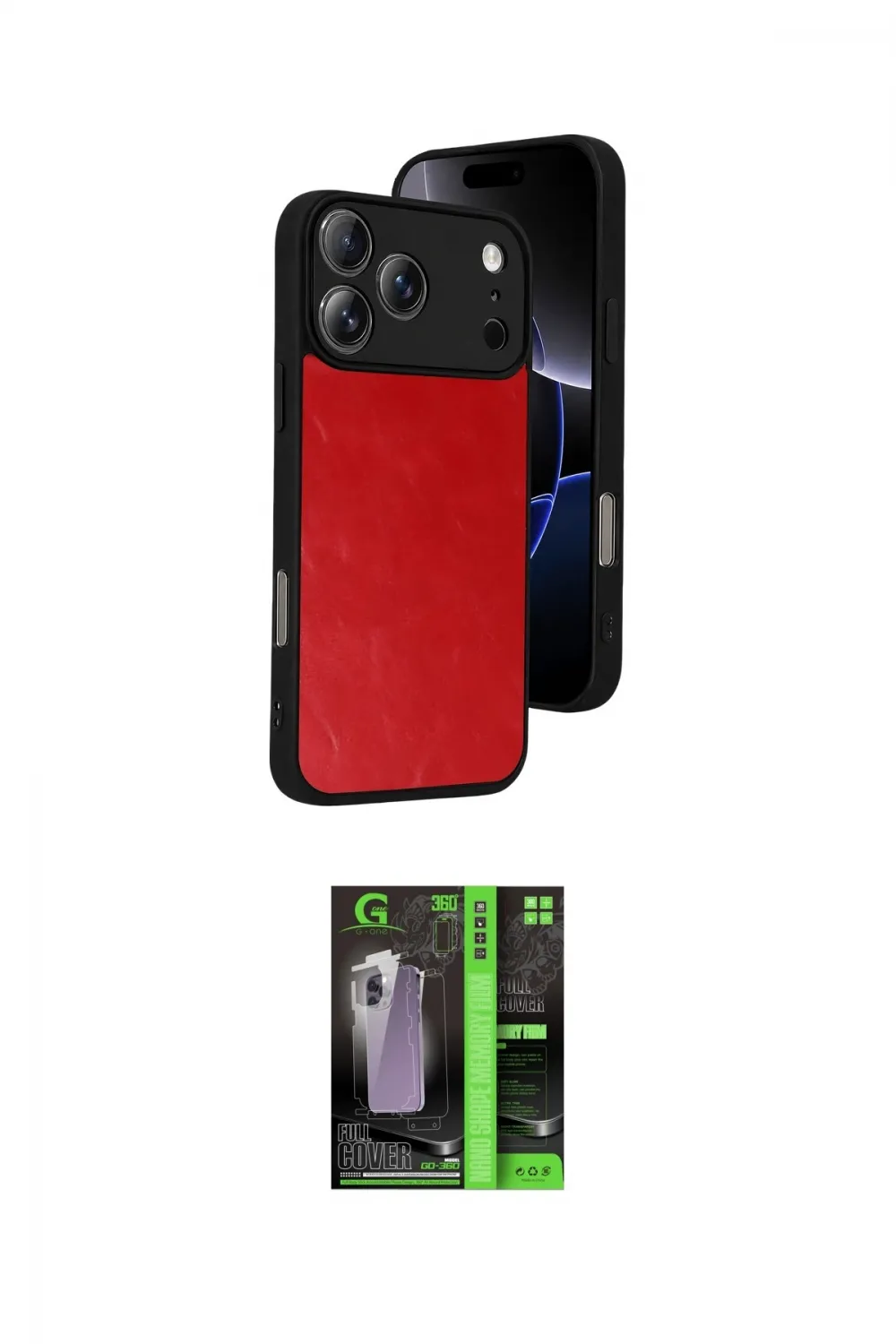 ieg™ iPhone 17 Pro Kılıf Kıvılcım Işık Serisi - Siyah 360 Mat Full Body Arka Koruyucu