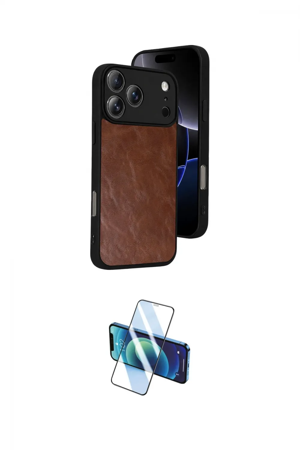 ieg™ iPhone 17 Pro Kılıf Kıvılcım Işık Serisi - Siyah 3D Antistatik Cam Ekran Koruyucu