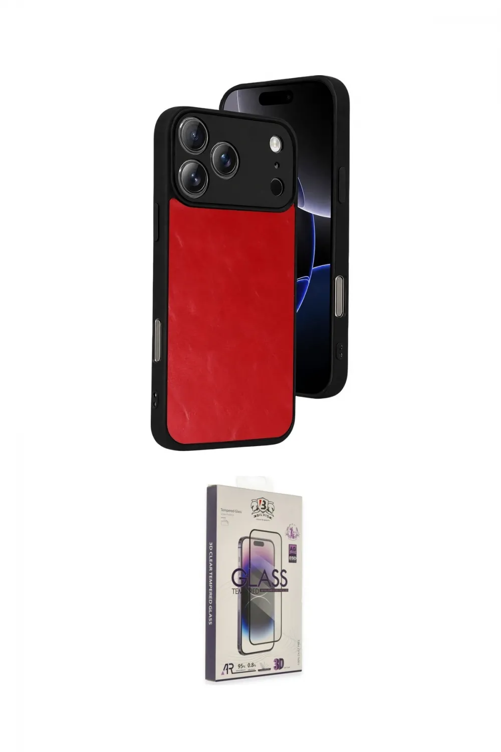 ieg™ iPhone 17 Pro Kılıf Kıvılcım Işık Serisi - Siyah Bilvis 3D Cam Ekran Koruyucu