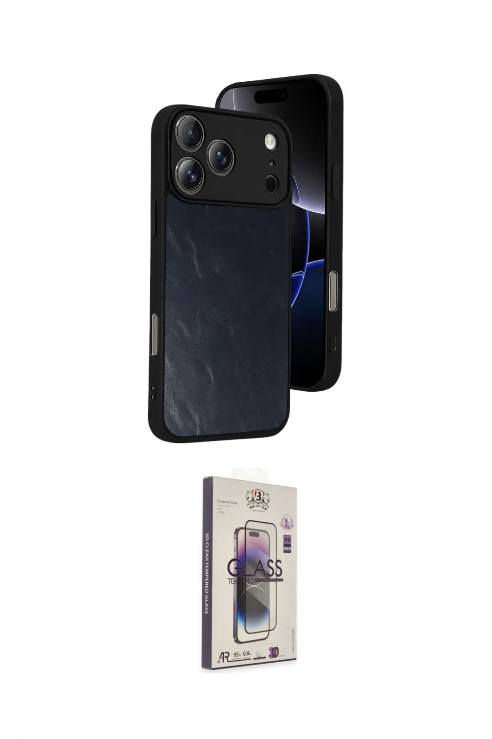 ieg™ iPhone 17 Pro Kılıf Kıvılcım Işık Serisi - Siyah Bilvis 3D Cam Ekran Koruyucu