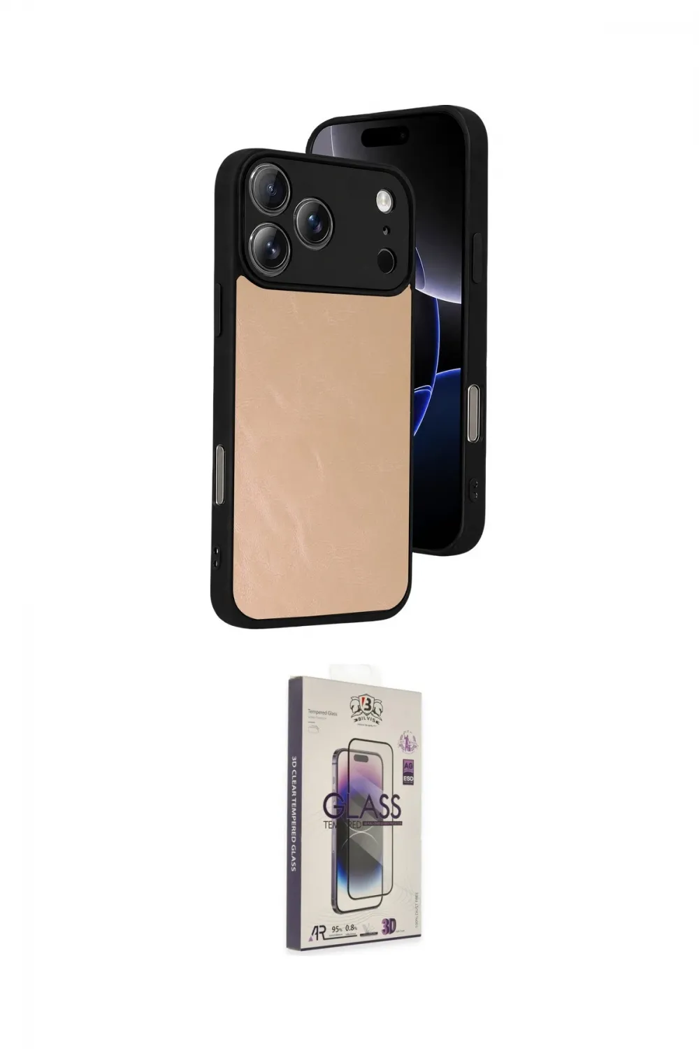 ieg™ iPhone 17 Pro Kılıf Kıvılcım Işık Serisi - Siyah Bilvis 3D Cam Ekran Koruyucu