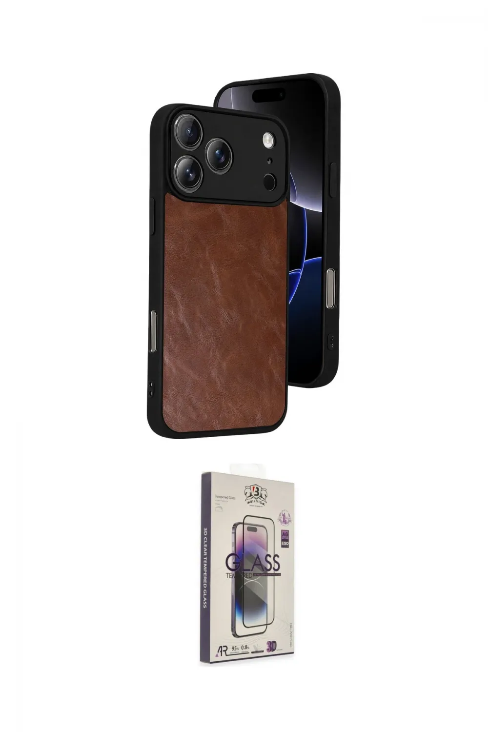 ieg™ iPhone 17 Pro Kılıf Kıvılcım Işık Serisi - Siyah Bilvis 3D Cam Ekran Koruyucu