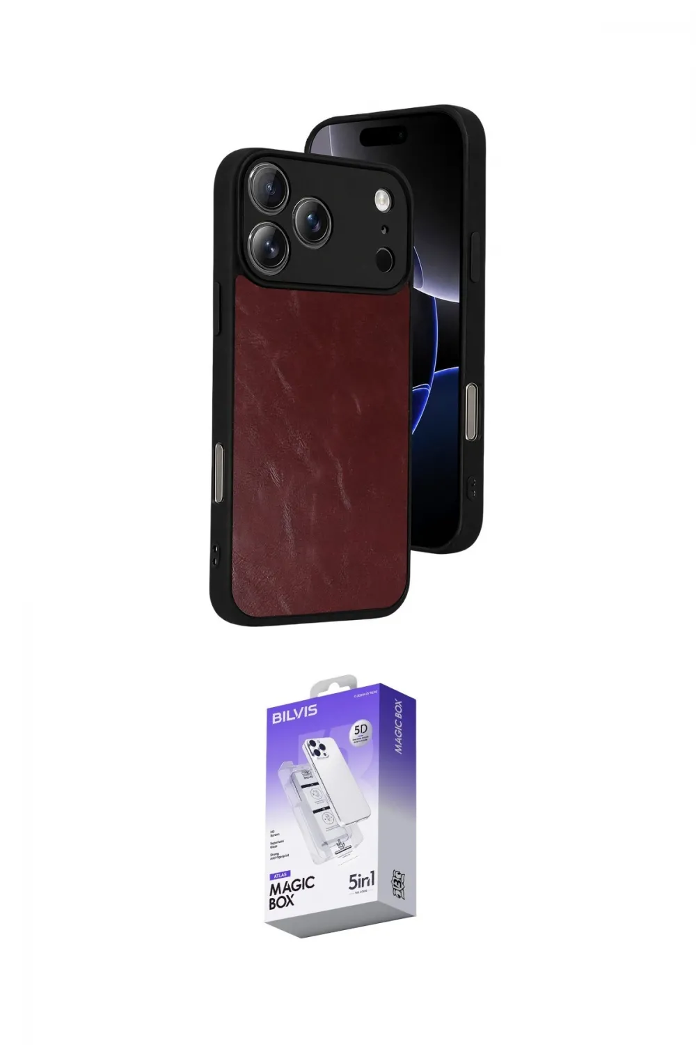 ieg™ iPhone 17 Pro Kılıf Kıvılcım Işık Serisi - Siyah Bilvis 5in1 3D Magic Cam Ekran Koruyucu