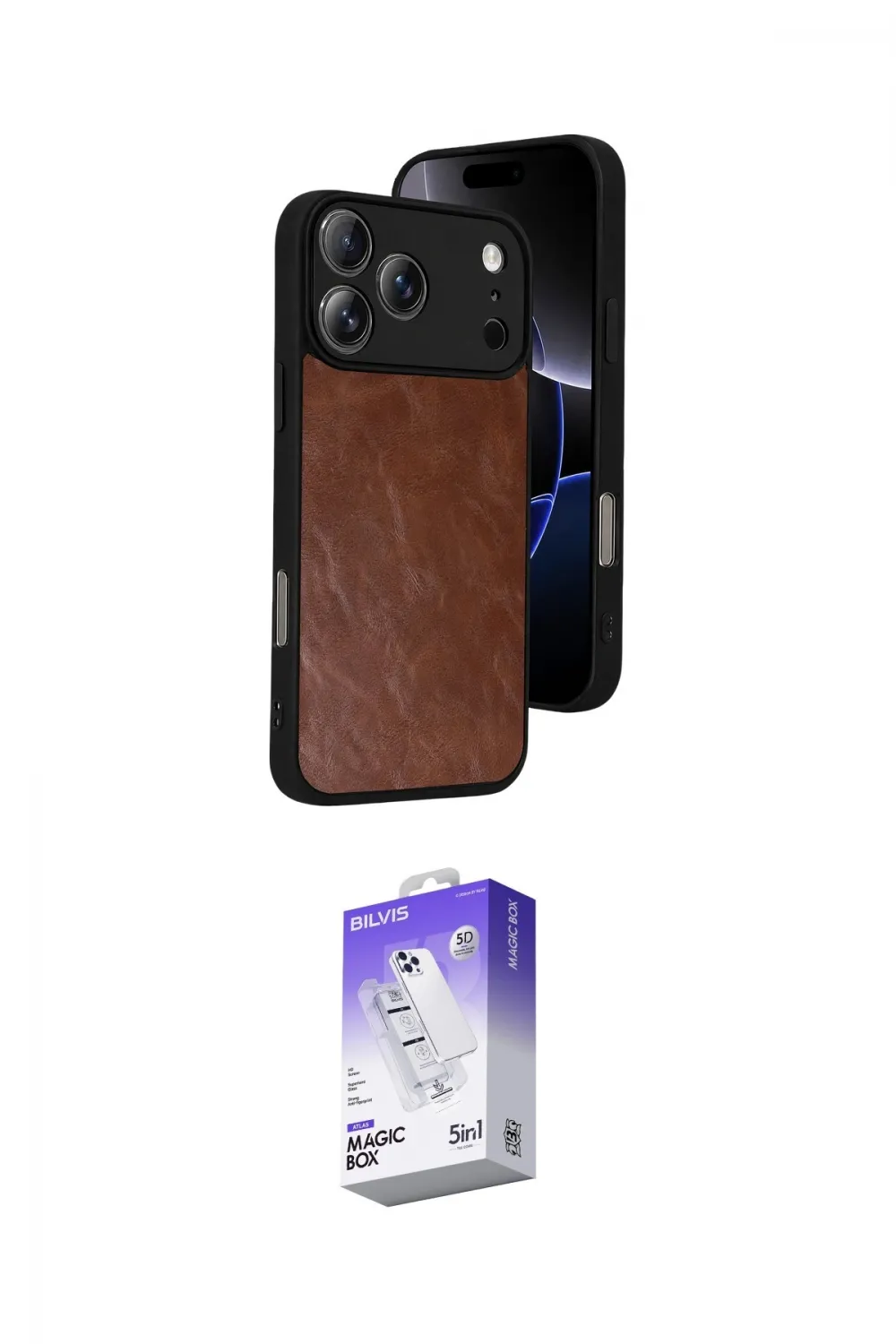 ieg™ iPhone 17 Pro Kılıf Kıvılcım Işık Serisi - Siyah Bilvis 5in1 3D Magic Cam Ekran Koruyucu