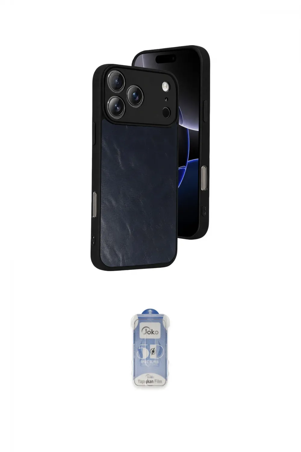 ieg™ iPhone 17 Pro Kılıf Kıvılcım Işık Serisi - Siyah Joko Magic 5D Cam