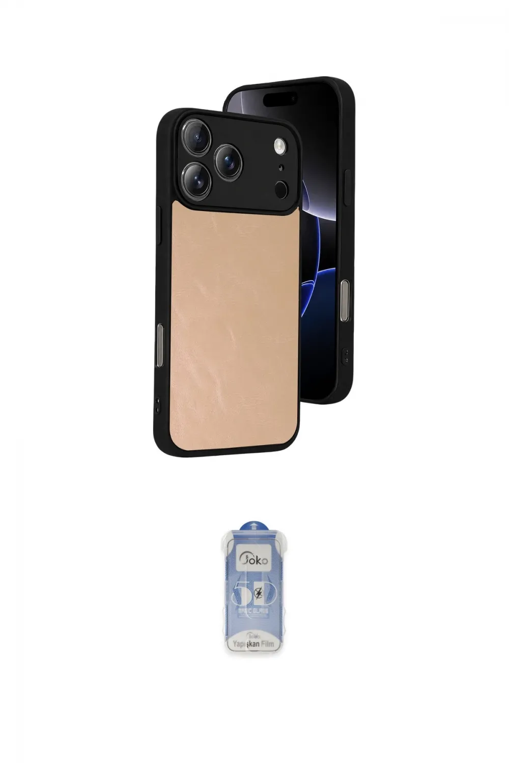 ieg™ iPhone 17 Pro Kılıf Kıvılcım Işık Serisi - Siyah Joko Magic 5D Cam