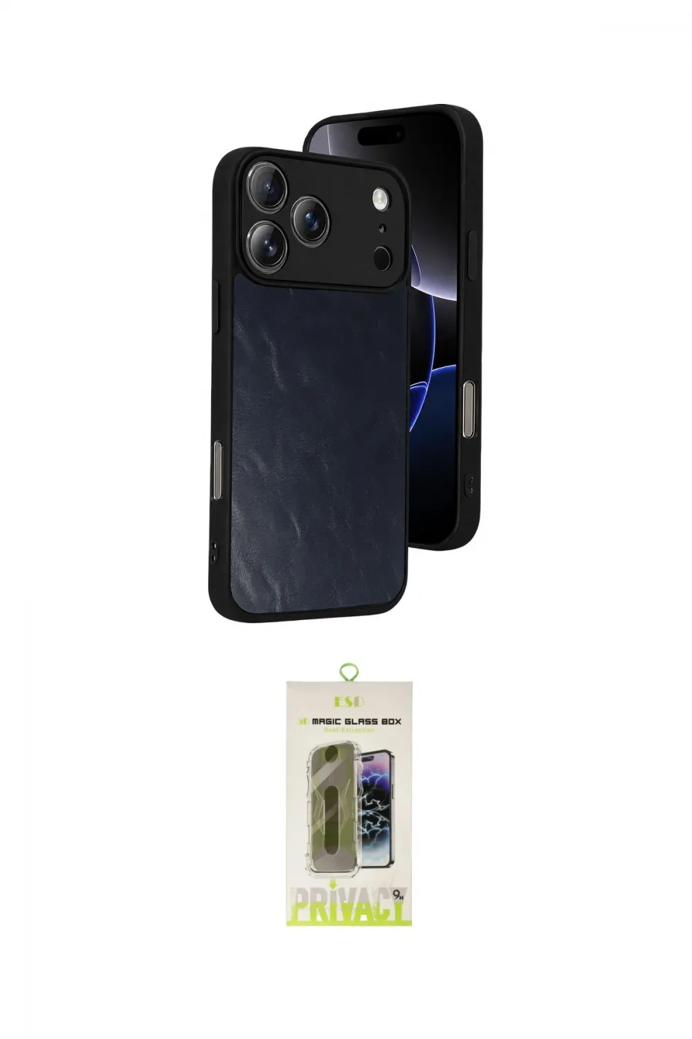 ieg™ iPhone 17 Pro Kılıf Kıvılcım Işık Serisi - Siyah Joko Magic 5D Hayalet Cam