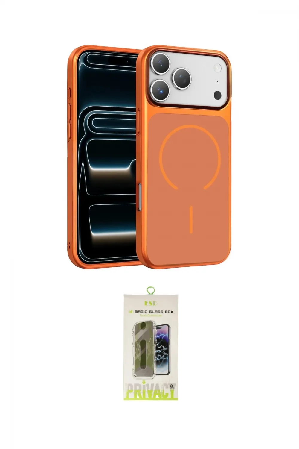 ieg™ iPhone 17 Pro Kılıf Kıvılcım Klasik - Siyah Joko Magic 5D Hayalet Cam
