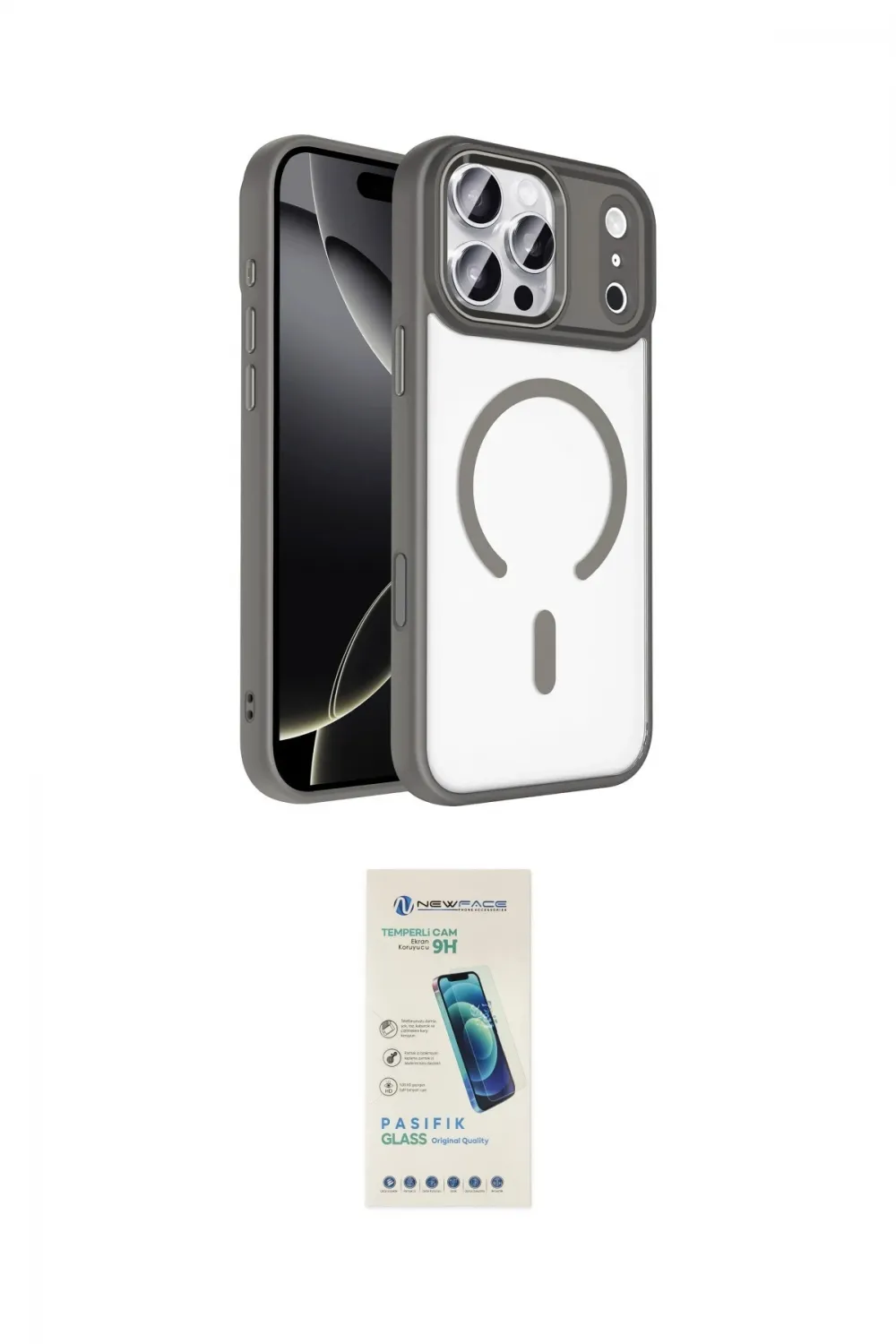 ieg™ iPhone 17 Pro Kılıf Kıvılcım Prime - Şeffaf Pasifik Cam Ekran Koruyucu