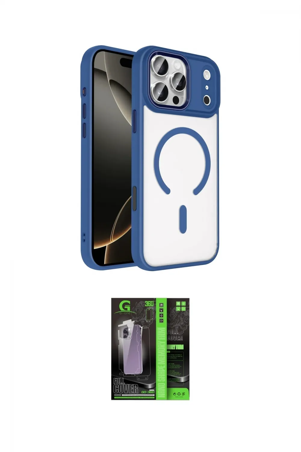 ieg™ iPhone 17 Pro Kılıf Kıvılcım Prime - Siyah 360 Mat Full Body Arka Koruyucu