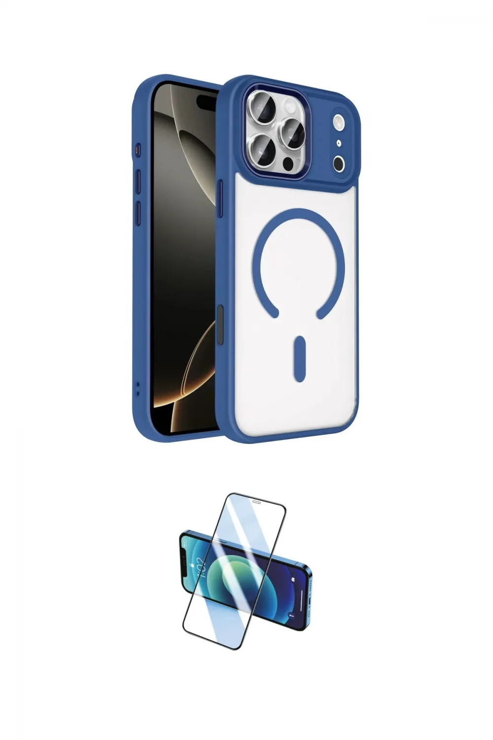 ieg™ iPhone 17 Pro Kılıf Kıvılcım Prime - Siyah 3D Antistatik Cam Ekran Koruyucu