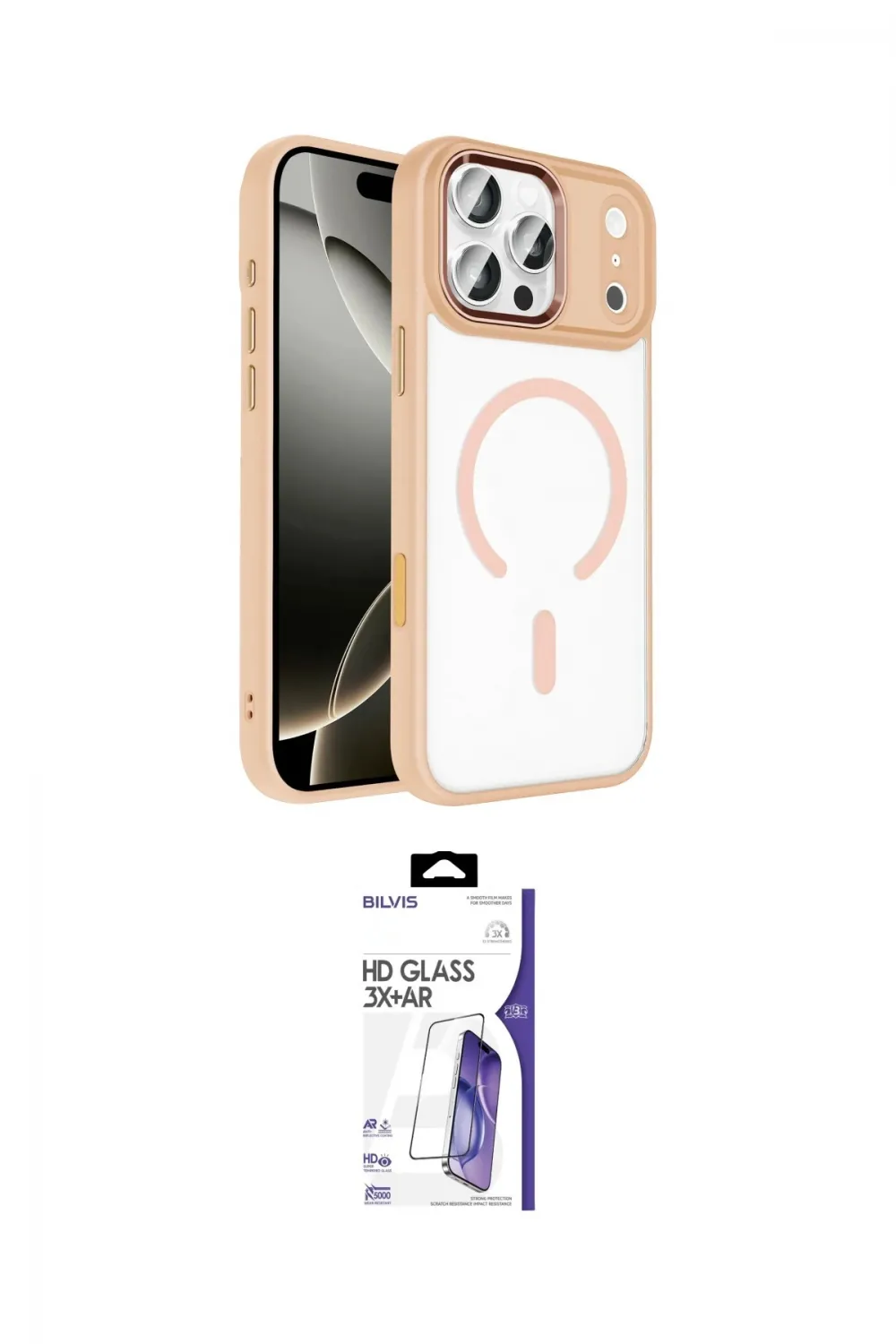 ieg™ iPhone 17 Pro Kılıf Kıvılcım Prime - Siyah Bilvis 3X AR HD Cam Ekran Koruyucu