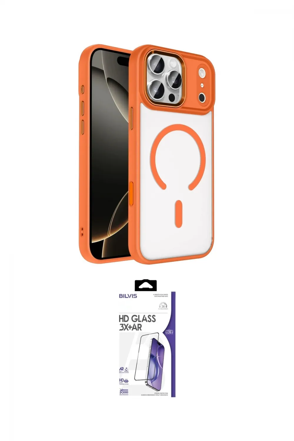 ieg™ iPhone 17 Pro Kılıf Kıvılcım Prime - Siyah Bilvis 3X AR HD Cam Ekran Koruyucu