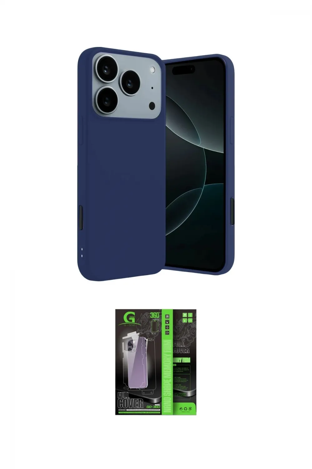 ieg™ iPhone 17 Pro Kılıf Kozmos Yansıma Özel Seri - Siyah 360 Mat Full Body Arka Koruyucu