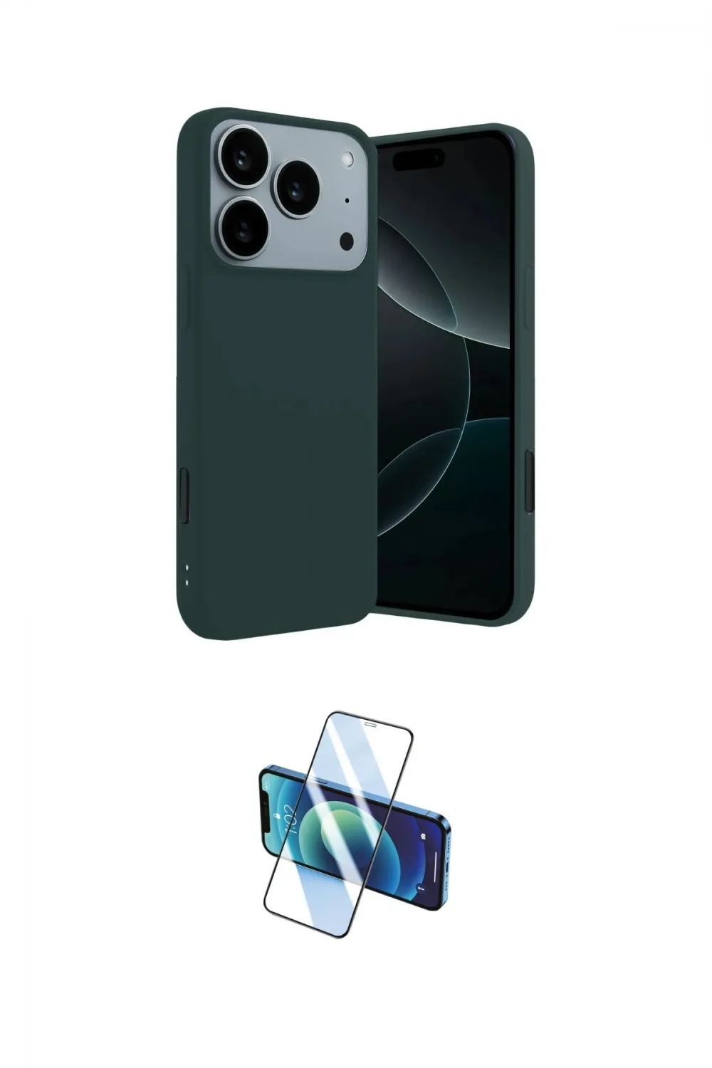 ieg™ iPhone 17 Pro Kılıf Kozmos Yansıma Özel Seri - Siyah 3D Antistatik Cam Ekran Koruyucu