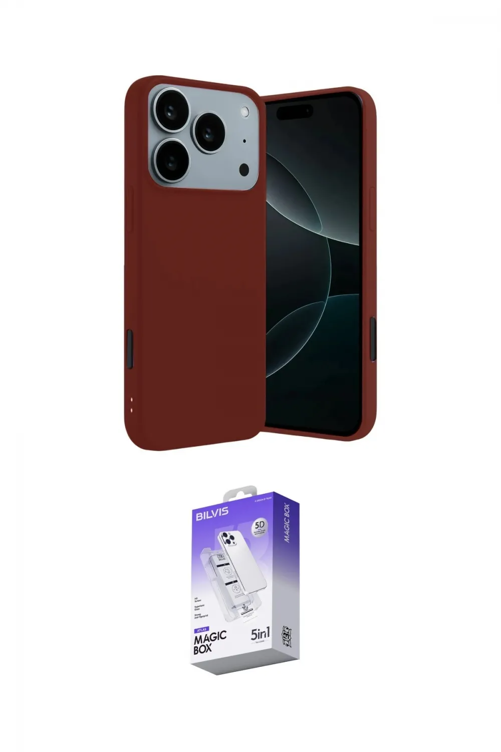 ieg™ iPhone 17 Pro Kılıf Kozmos Yansıma Özel Seri - Siyah Bilvis 5in1 3D Magic Cam Ekran Koruyucu