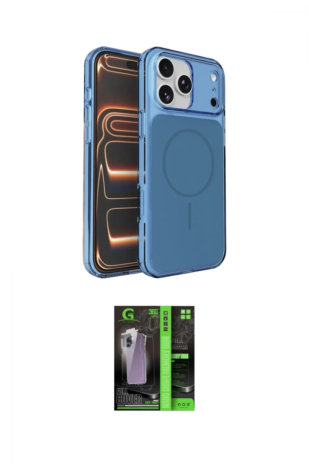 ieg™ iPhone 17 Pro Kılıf Kutup Doku Serisi - Şeffaf 360 Full Body Arka Koruyucu