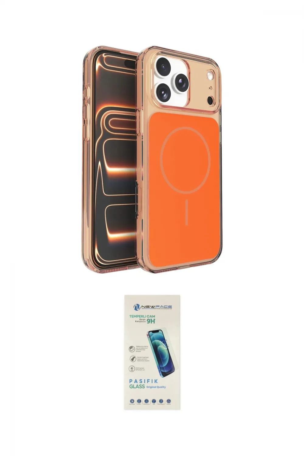 ieg™ iPhone 17 Pro Kılıf Kutup Doku Serisi - Şeffaf Pasifik Cam Ekran Koruyucu