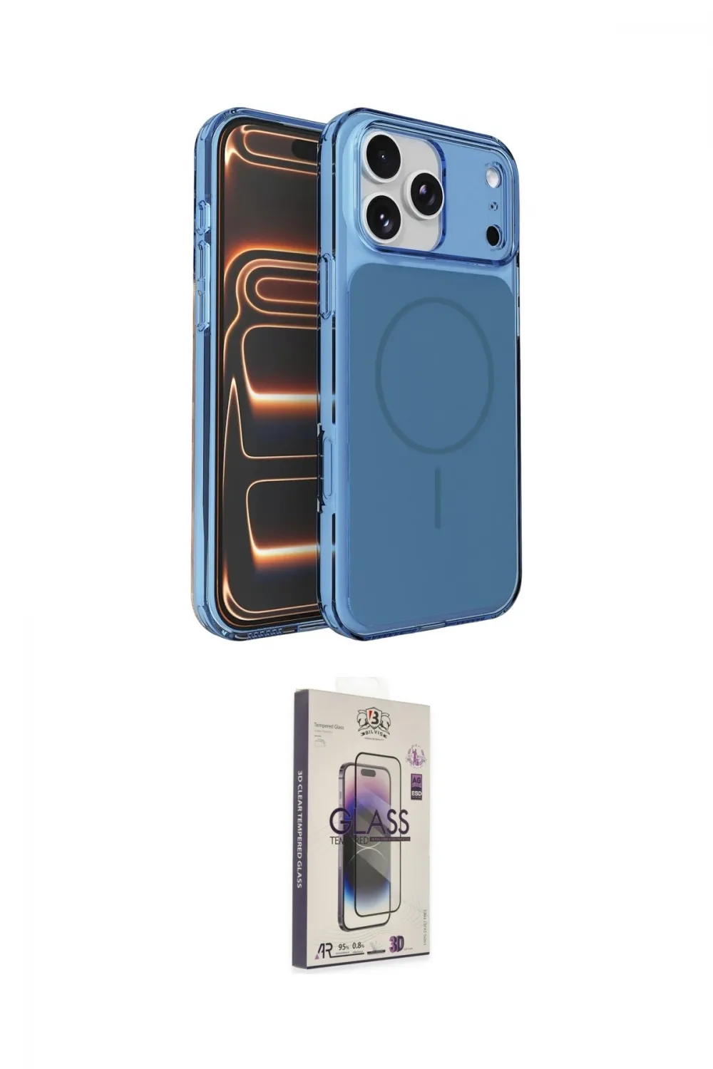 ieg™ iPhone 17 Pro Kılıf Kutup Doku Serisi - Siyah Bilvis 3D Cam Ekran Koruyucu