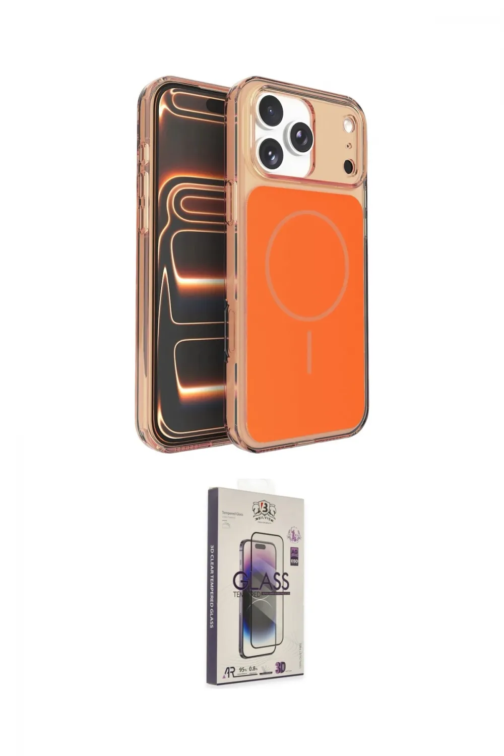 ieg™ iPhone 17 Pro Kılıf Kutup Doku Serisi - Siyah Bilvis 3D Cam Ekran Koruyucu
