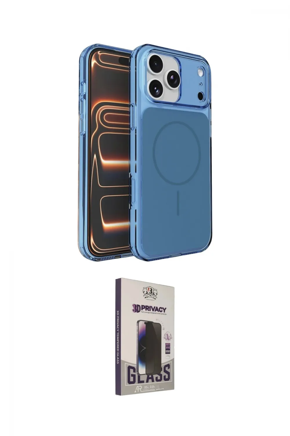 ieg™ iPhone 17 Pro Kılıf Kutup Doku Serisi - Siyah Bilvis Hayalet Cam Ekran Koruyucu