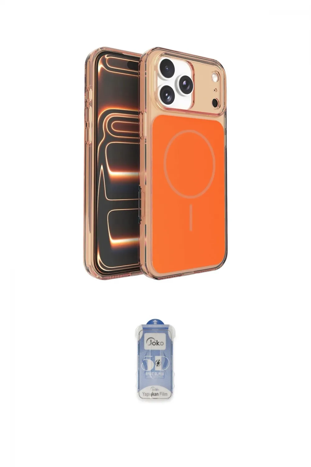 ieg™ iPhone 17 Pro Kılıf Kutup Doku Serisi - Siyah Joko Magic 5D Cam