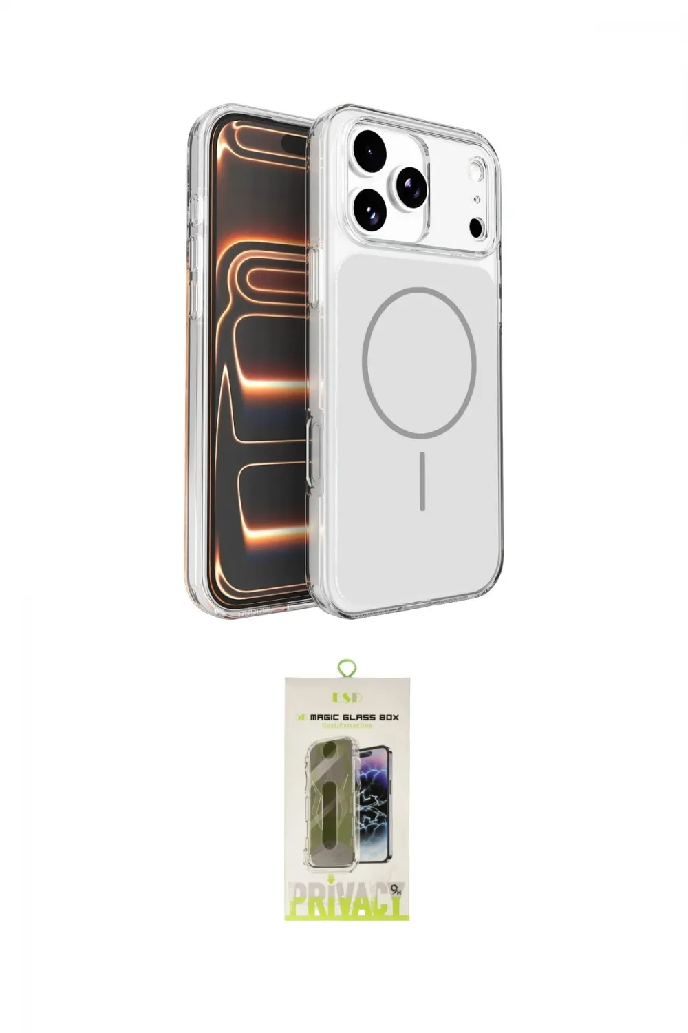 ieg™ iPhone 17 Pro Kılıf Kutup Doku Serisi - Siyah Joko Magic 5D Hayalet Cam