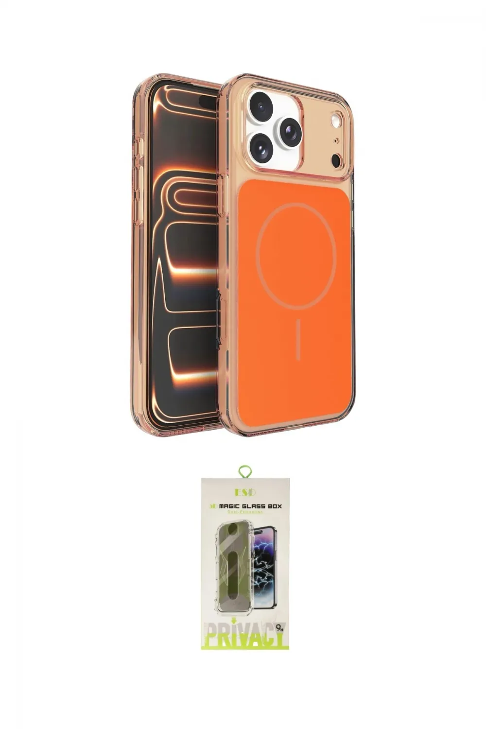ieg™ iPhone 17 Pro Kılıf Kutup Doku Serisi - Siyah Joko Magic 5D Hayalet Cam