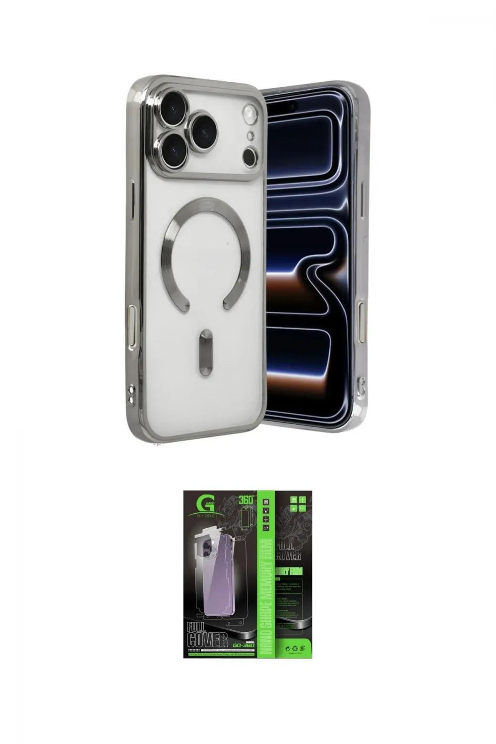ieg™ iPhone 17 Pro Kılıf Nova Işık Özel Seri - Siyah 360 Mat Full Body Arka Koruyucu