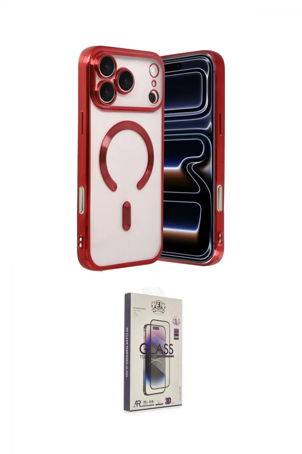ieg™ iPhone 17 Pro Kılıf Nova Işık Özel Seri - Siyah Bilvis 3D Cam Ekran Koruyucu