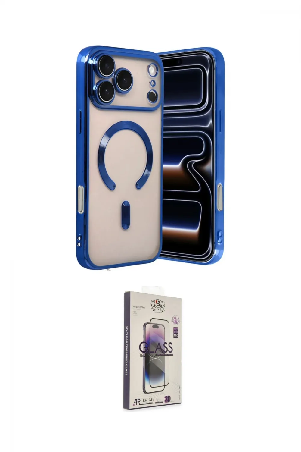 ieg™ iPhone 17 Pro Kılıf Nova Işık Özel Seri - Siyah Bilvis 3D Cam Ekran Koruyucu