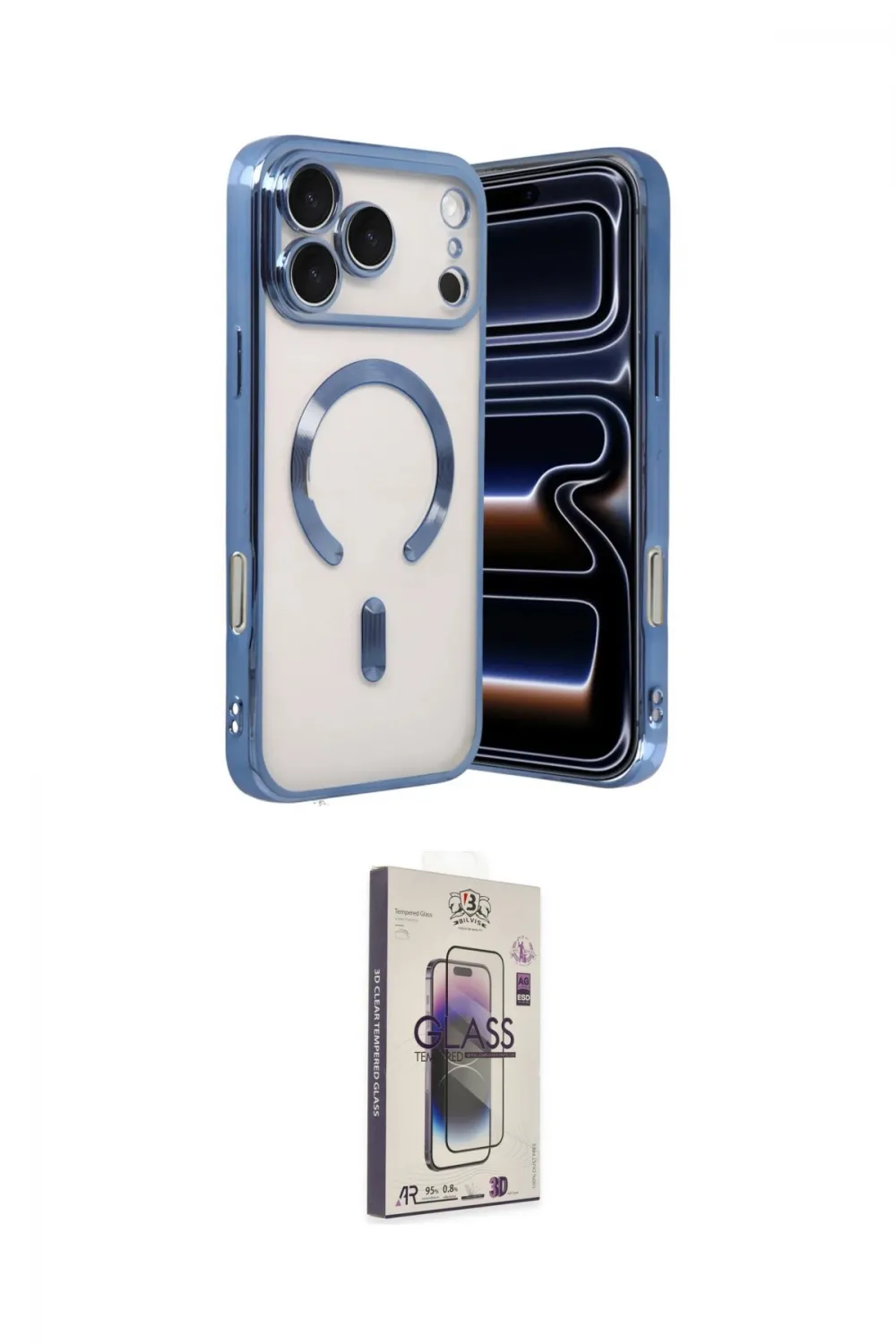 ieg™ iPhone 17 Pro Kılıf Nova Işık Özel Seri - Siyah Bilvis 3D Cam Ekran Koruyucu